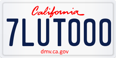 CA license plate 7LUT000