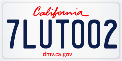 CA license plate 7LUT002