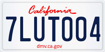 CA license plate 7LUT004