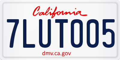 CA license plate 7LUT005