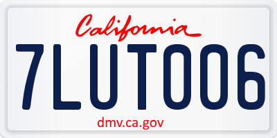 CA license plate 7LUT006