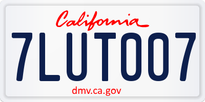 CA license plate 7LUT007