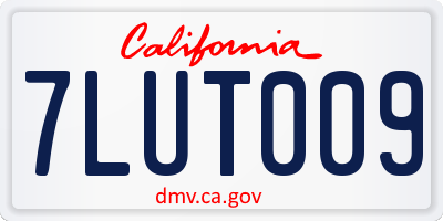 CA license plate 7LUT009