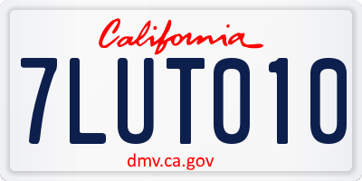 CA license plate 7LUT010