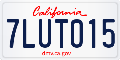 CA license plate 7LUT015