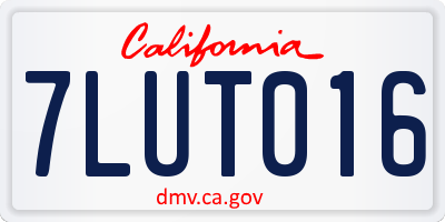 CA license plate 7LUT016
