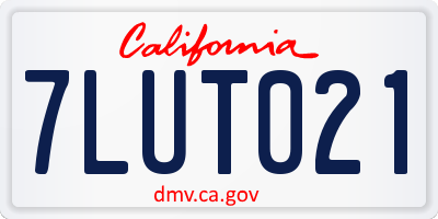 CA license plate 7LUT021