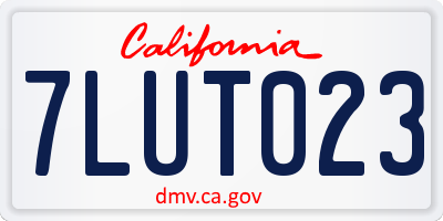 CA license plate 7LUT023