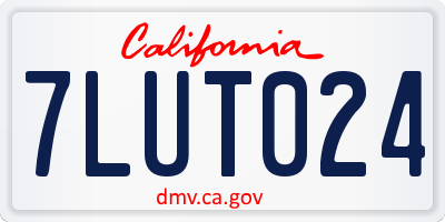 CA license plate 7LUT024