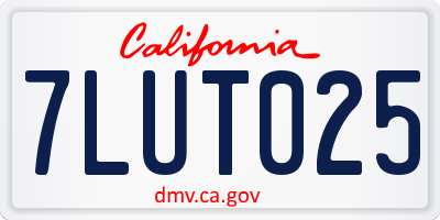 CA license plate 7LUT025