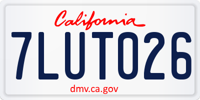 CA license plate 7LUT026