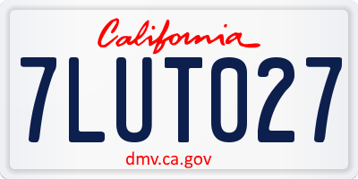 CA license plate 7LUT027