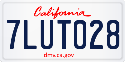 CA license plate 7LUT028