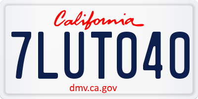 CA license plate 7LUT040