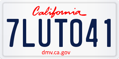 CA license plate 7LUT041