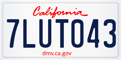CA license plate 7LUT043