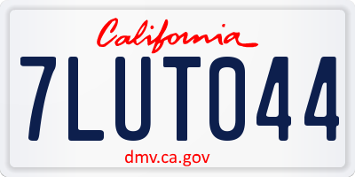 CA license plate 7LUT044