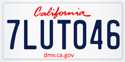CA license plate 7LUT046