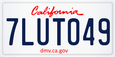 CA license plate 7LUT049