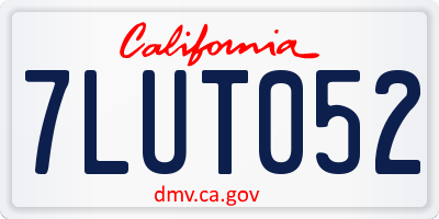 CA license plate 7LUT052