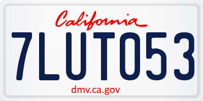 CA license plate 7LUT053