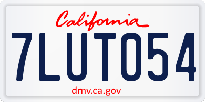 CA license plate 7LUT054