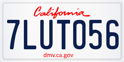 CA license plate 7LUT056