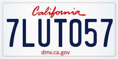 CA license plate 7LUT057