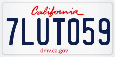 CA license plate 7LUT059