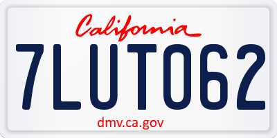 CA license plate 7LUT062