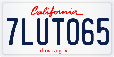 CA license plate 7LUT065
