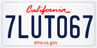 CA license plate 7LUT067