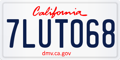 CA license plate 7LUT068