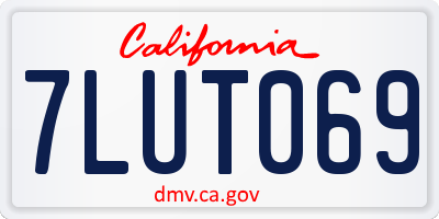 CA license plate 7LUT069