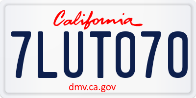 CA license plate 7LUT070