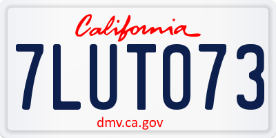 CA license plate 7LUT073