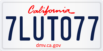 CA license plate 7LUT077