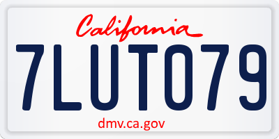 CA license plate 7LUT079