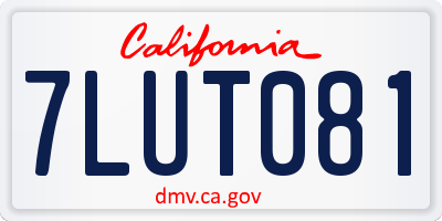 CA license plate 7LUT081