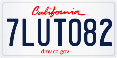 CA license plate 7LUT082