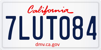 CA license plate 7LUT084