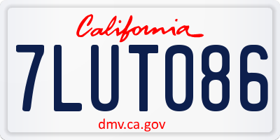 CA license plate 7LUT086