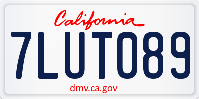 CA license plate 7LUT089