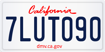 CA license plate 7LUT090