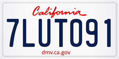 CA license plate 7LUT091