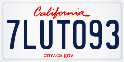 CA license plate 7LUT093