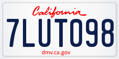 CA license plate 7LUT098