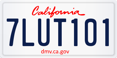 CA license plate 7LUT101