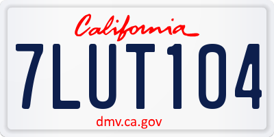 CA license plate 7LUT104