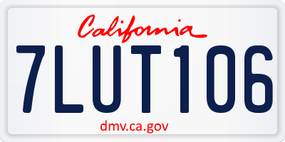 CA license plate 7LUT106